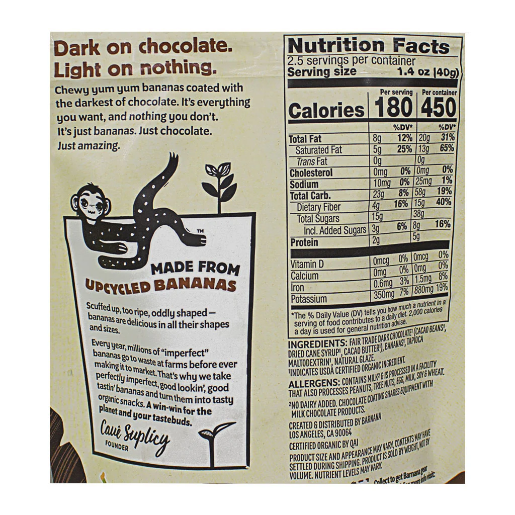 Barnana Dark Chocolate Dipped Banana Bites - 3.5 oz. - Image 2