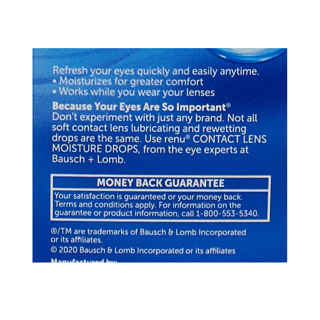 Bausch & Lomb ReNu Lubricating & Rewetting Drops - 0.27 oz. - Image 3