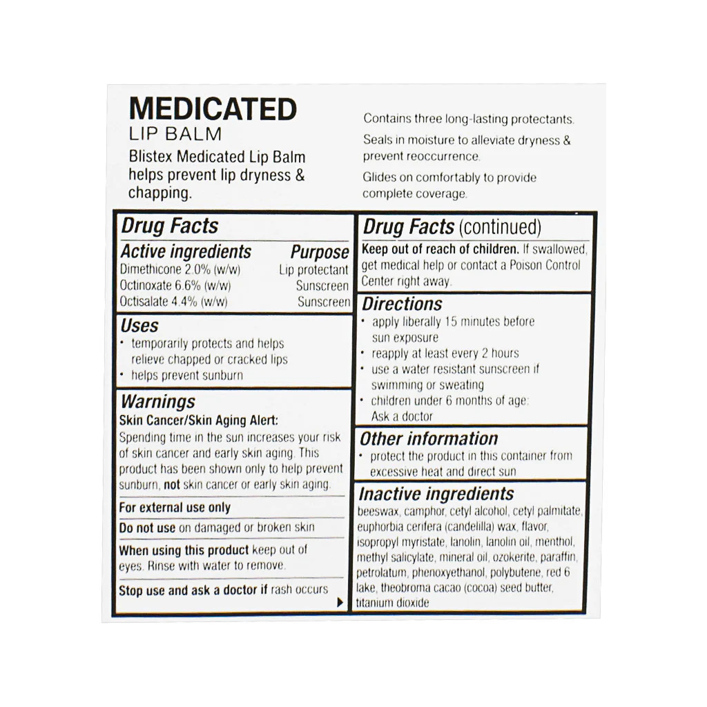 Blistex Medicated Lip Balm SPF 15 - 0.15 oz. Tube - Image 3