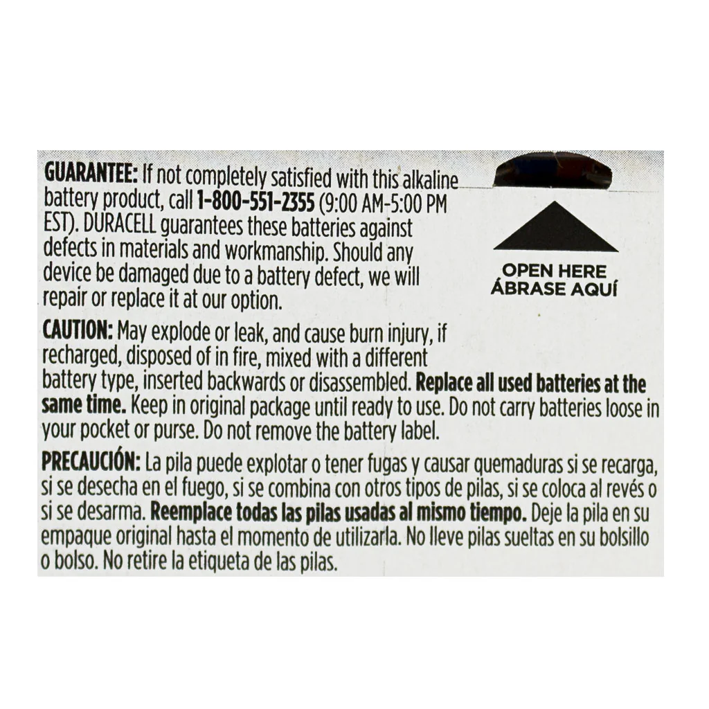 Duracell Coppertop AA Batteries Card of 4 - Image 3