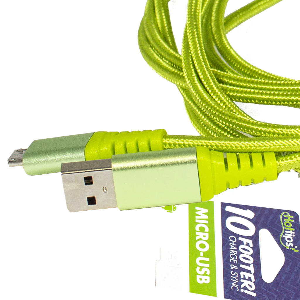 Hottips Braided Cable With Micro USB Connector - 10 ft. - Image 3