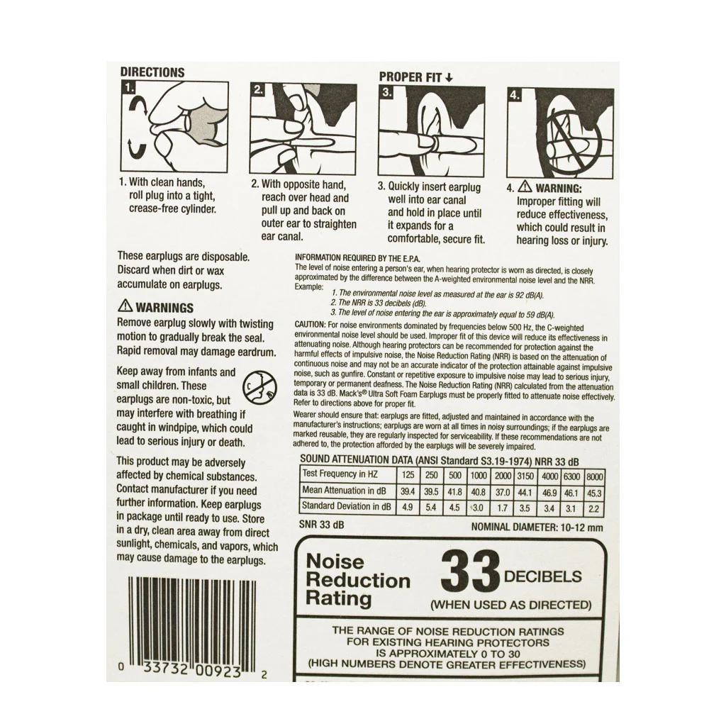 Mack's Ultra Soft Foam Earplugs - 3 Pairs - Image 2