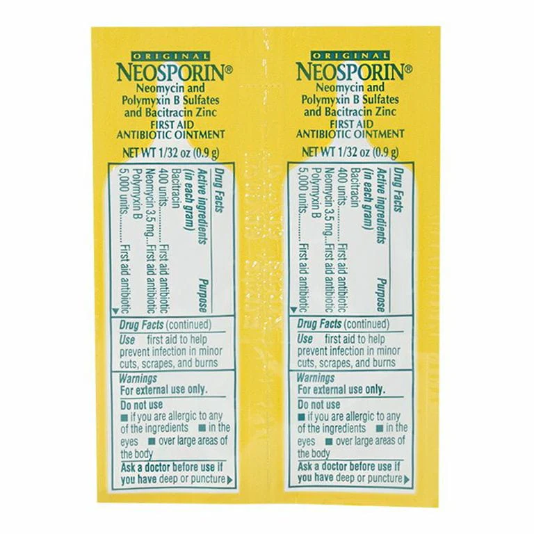 UNAVAILABLE - Neosporin Antibiotic Ointment - 0.9 gm. Foil Pack - Image 3