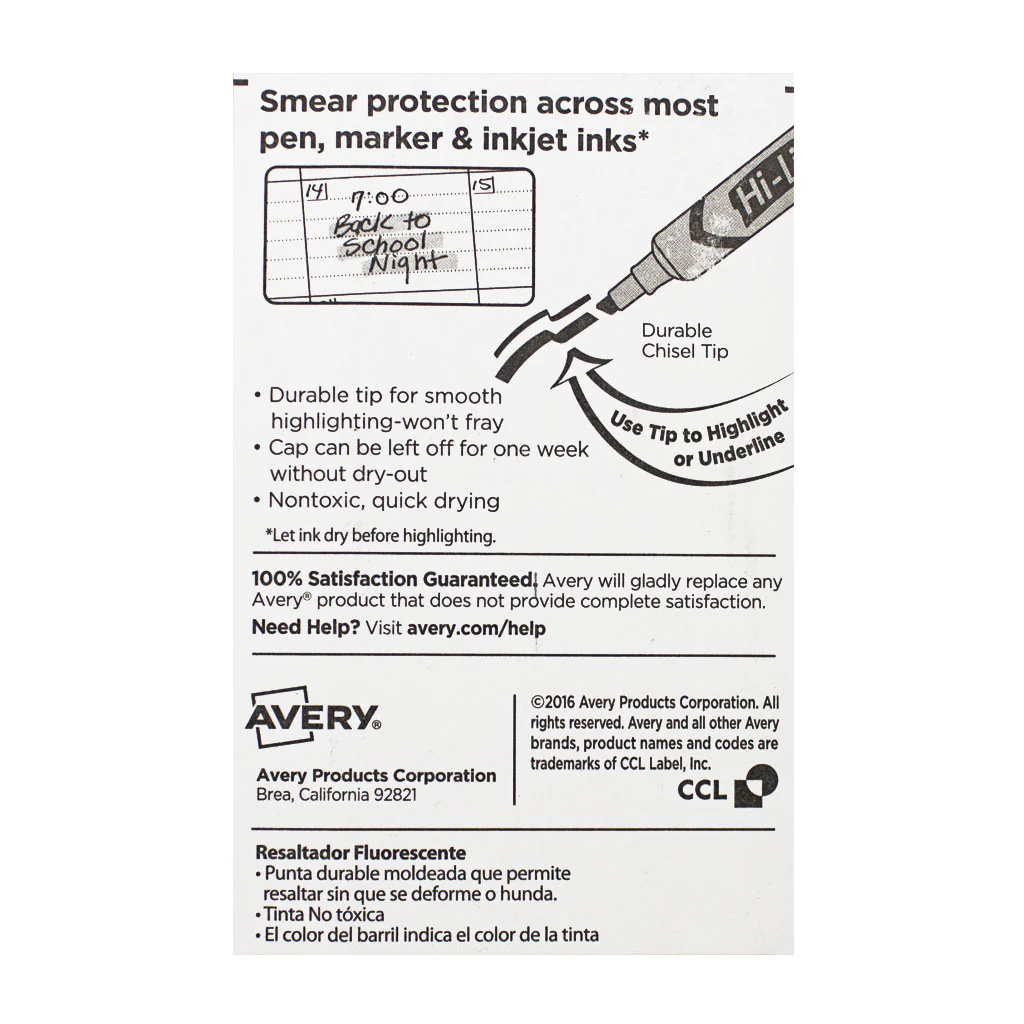 Avery  Hi-Liter -  Card of 2 - Image 2