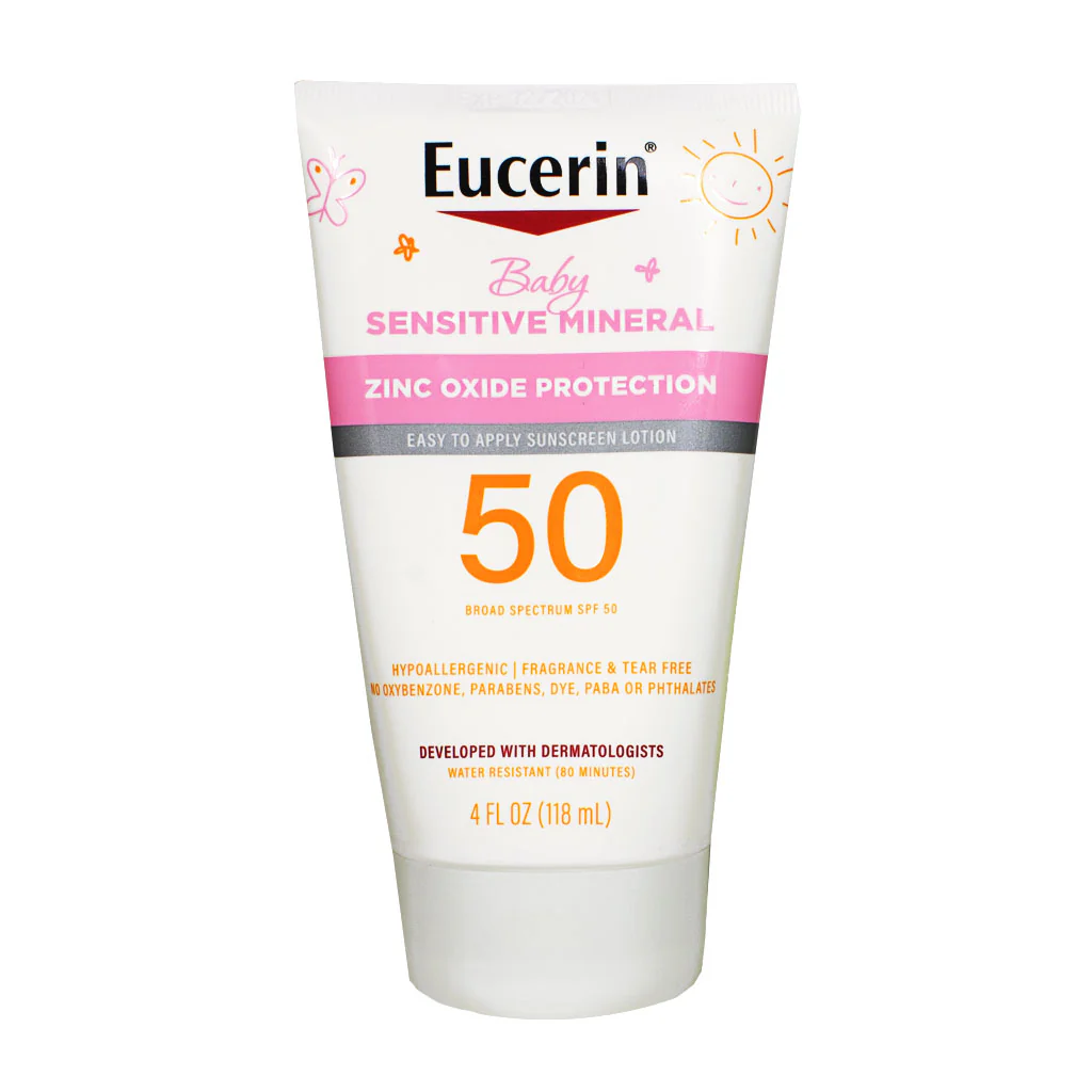 Eucerin Baby Sensitive Mineral Sunscreen Lotion SPF 50 - 4 oz.