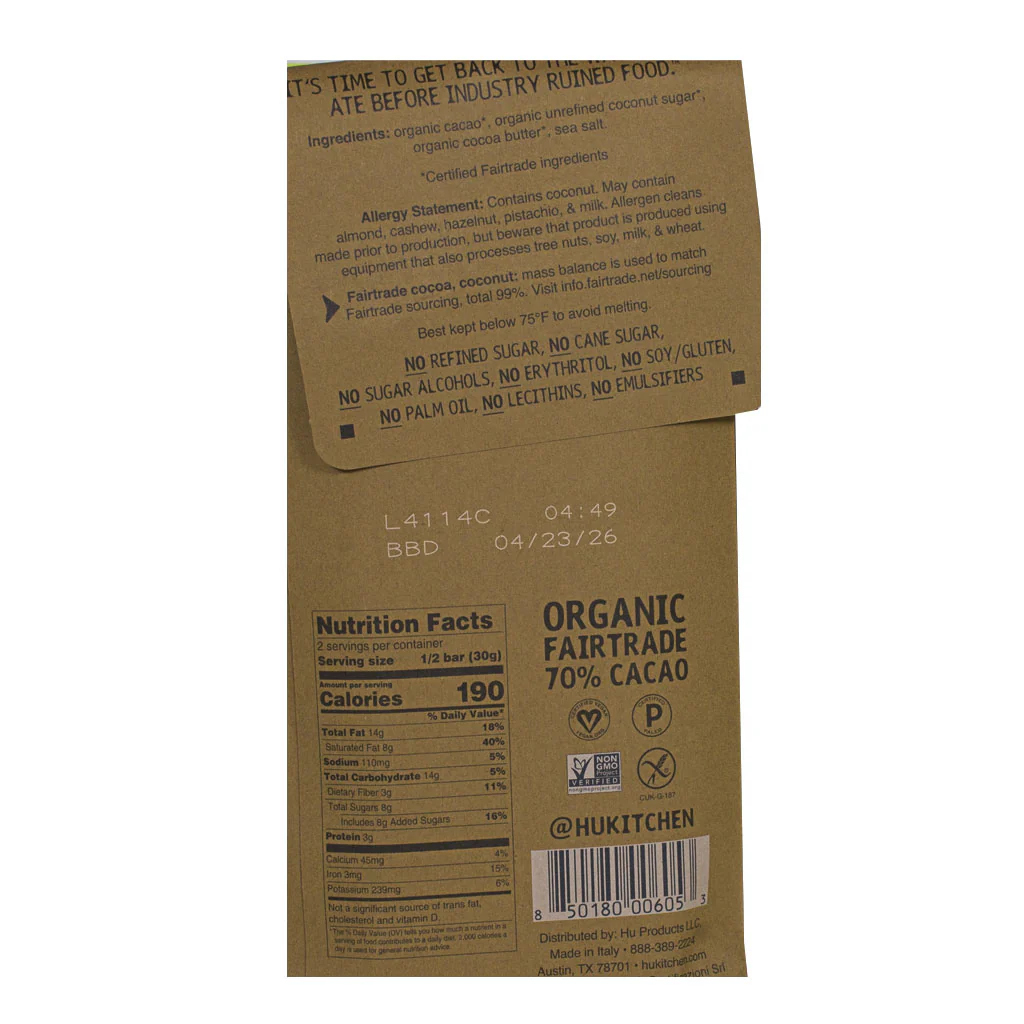 Hu Salty Dark Chocolate Bar - 2.1 oz. - Image 2