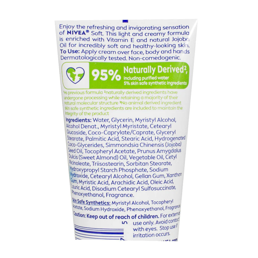 Nivea Soft Face, Body, Hands, Moisturizing Cream - 2.6 oz. - Image 3
