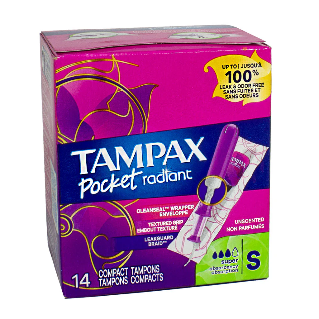 DBM - Tampax Pocket Radiant Tampons Super Unscented - 14 ct.