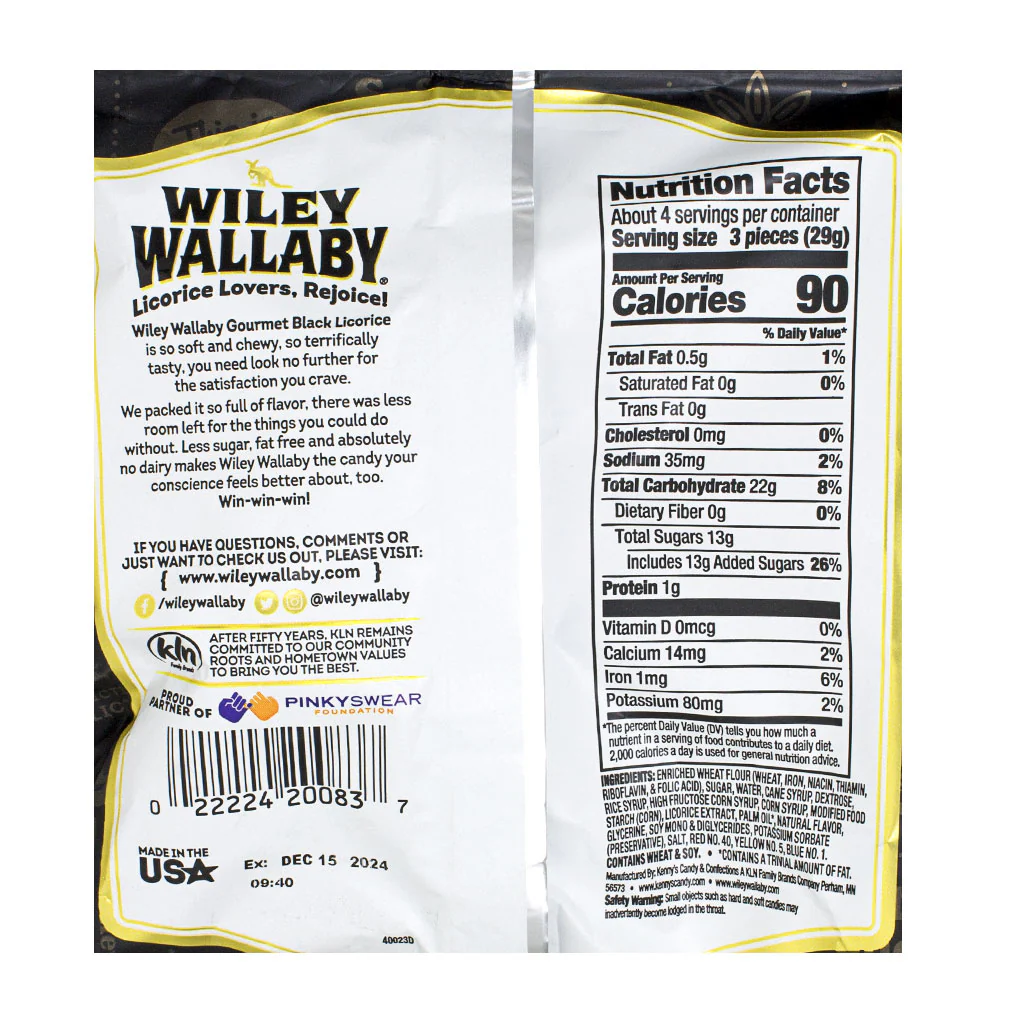 Wiley Wallaby Classic Black Licorice - 4 oz. - Image 2