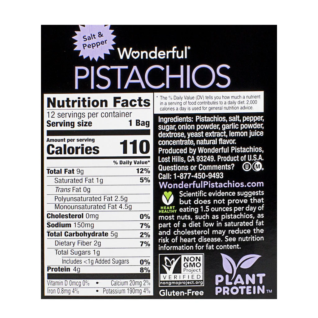 Wonderful Pistachios Salt & Pepper -  1.25 oz. - Image 3