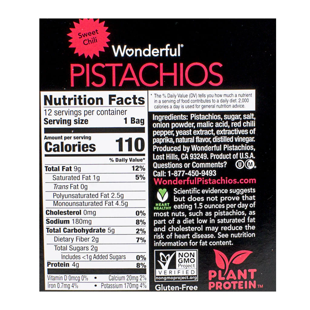 Wonderful Pistachios Sweet Chili - 1.25 oz. - Image 3