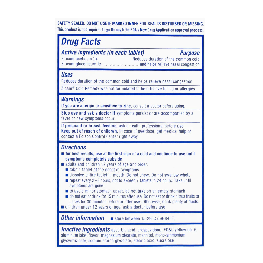 Zicam Cold Remedy Zinc Rapidmelts, Citrus- 25 Count - Image 2