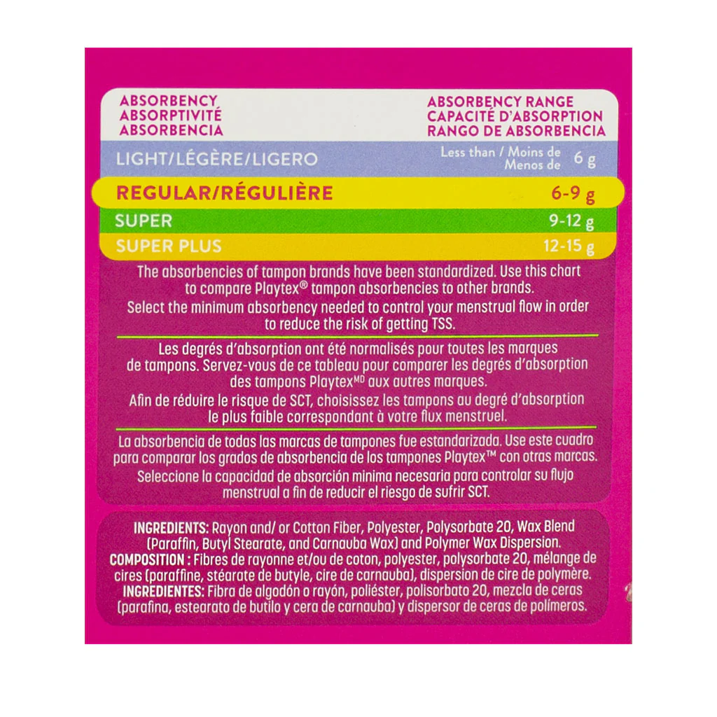 Playtex Sport Regular Tampons - Box of 8 (Fragrance Free) - Image 3