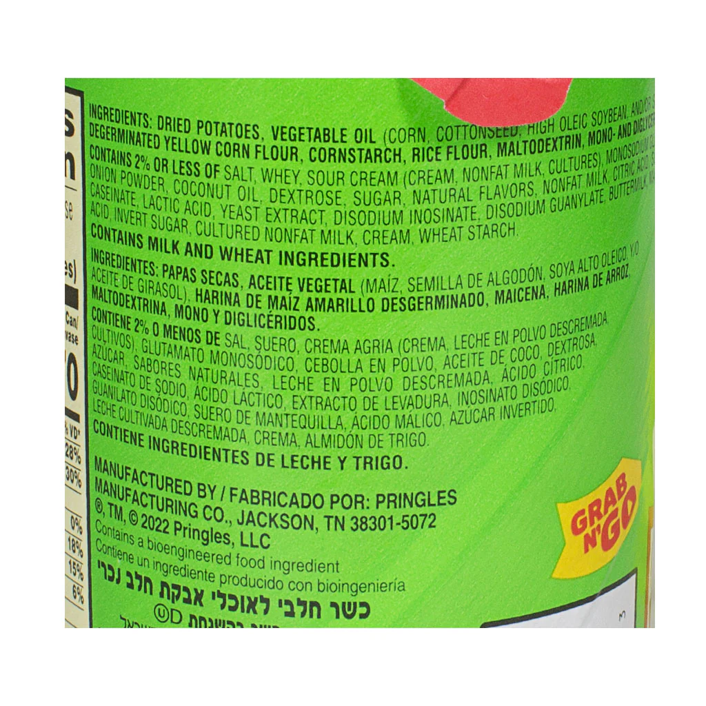 Pringles Sour Cream & Onion Potato Chips-  2.5 oz. - Image 3