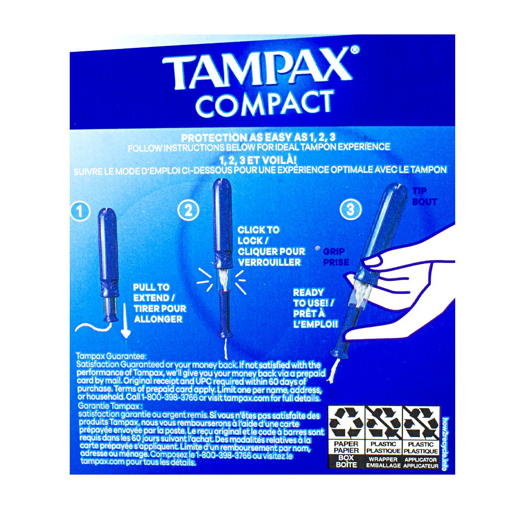 Tampax Compact Pearl Tampons Regular Unscented - 16 ct. - Image 5