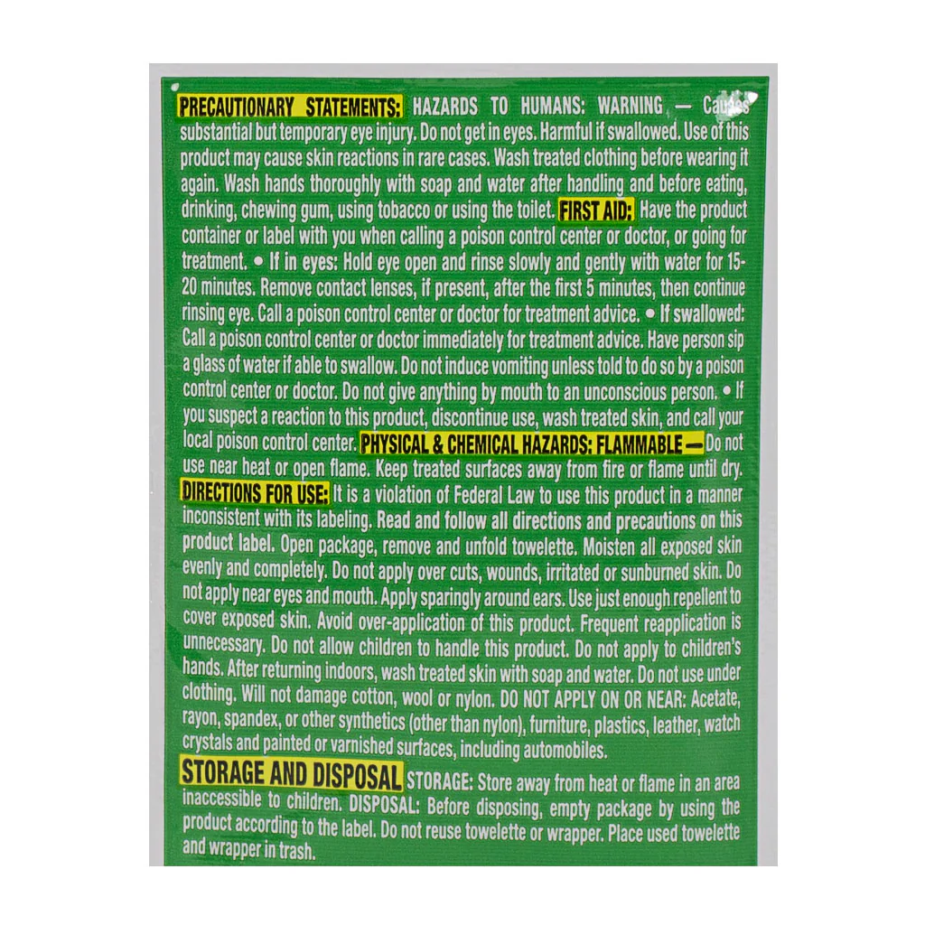 Off Deep Woods Insect Repellent Towelettes - Pack of 1 Foil Packet - Image 3