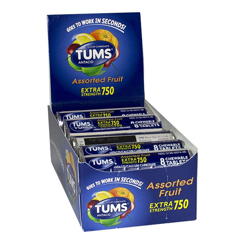 Tums EX 750 Assorted Fruit Antacid - Roll of 8 - Image 2