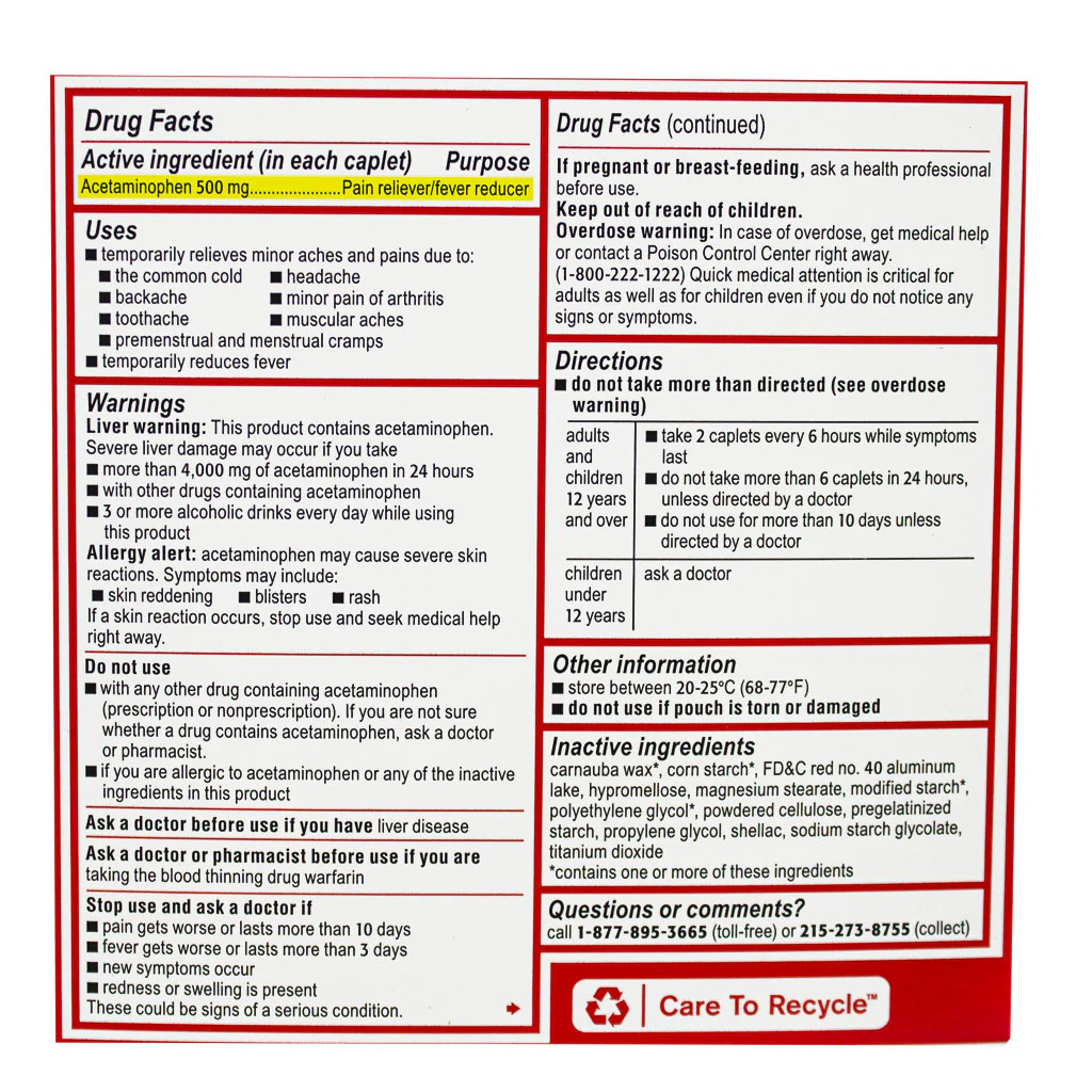 Tylenol Extra Strength - Vial of 10 - Image 3