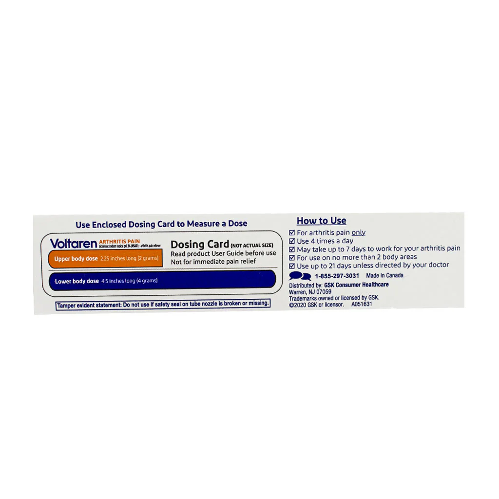 Voltaren Arthritis Pain Relief Gel – 20 gr - Image 2