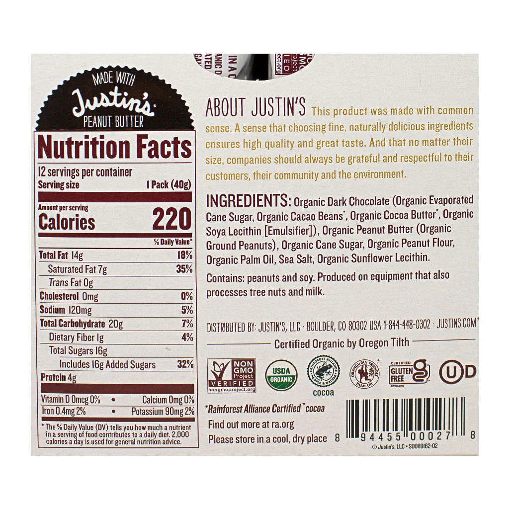 Justin's Dark Chocolate Peanut Butter Cups - 1.4 oz. - Image 2