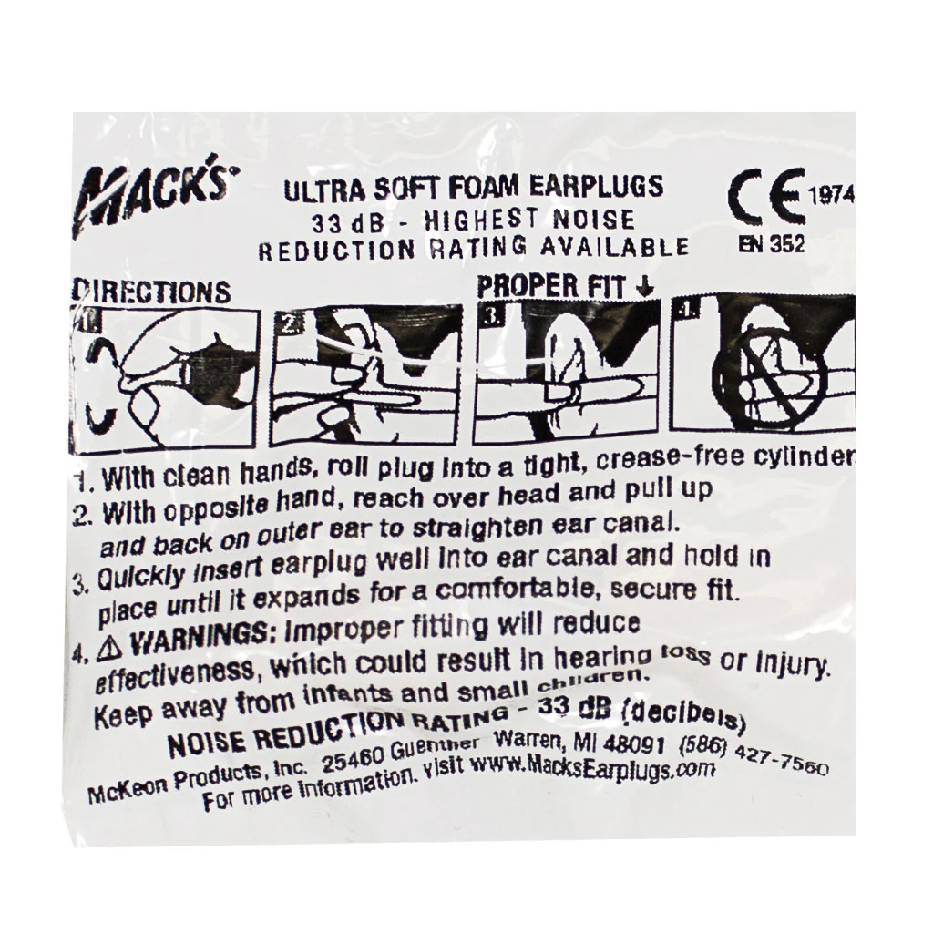 Mack's Ultra Soft Foam Earplugs - 1 Pair - Image 2