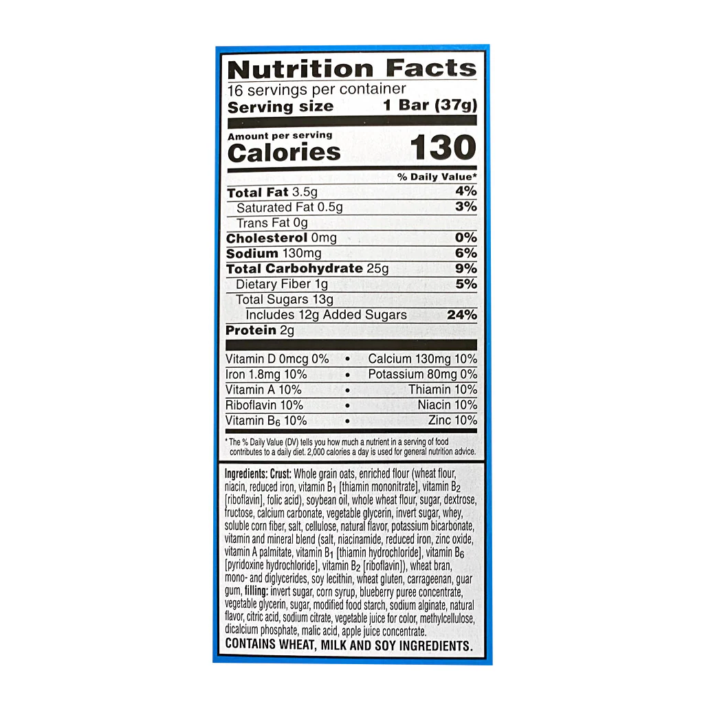 Nutri Grain Blueberry Cereal Bar - 1.3 oz. - Image 2