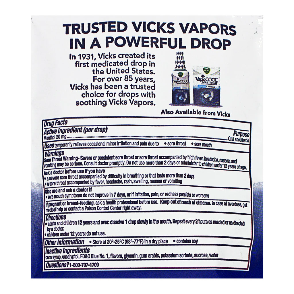 Vick's VapoCOOL Medicated Drops - Pack of 18 - Image 2